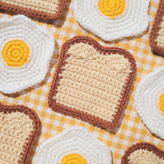 Toast Crochet Coasters